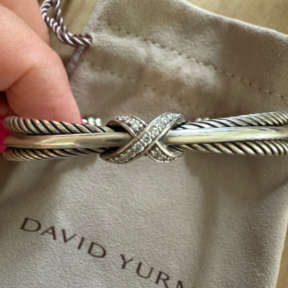 David Yurman X Crossover Cuff with diamond - Picture 1 of 5